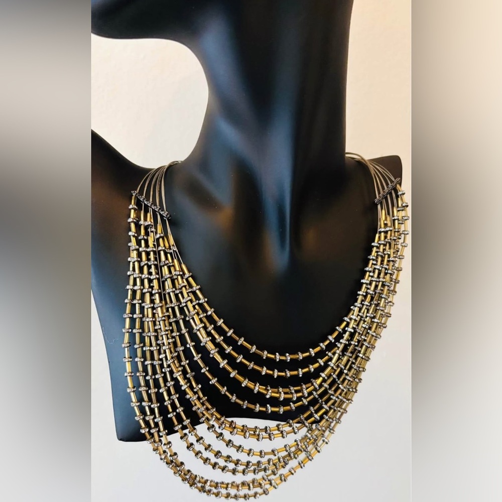 Multi-Strand Beaded Statement Necklace